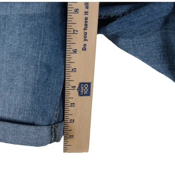 Kenzie || The Short Rolled Leg Blue Jeans Denim Shorts, Size 8/29, Rise 7" - Picture 7 of 8